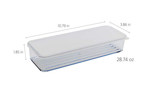 Silicook Flat Plastic Box for Kitchen for Kitchen&Refrigerator Organization, Transparent Food Storage Container for Kitchen, Fridge, Freezer (5 x 600ml) - size: 850ml