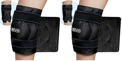 REVIX XL Ice Pack for Knee Replacement Recovery, Ice Wrap with Cold Compression for Discomfort and Fatigue, Gel Cold Pack Wrap Around Entire Knee, Promoting Flexibility and Mobility (Pack of 2) - size: XL (Pack of 2), style: Black-XL