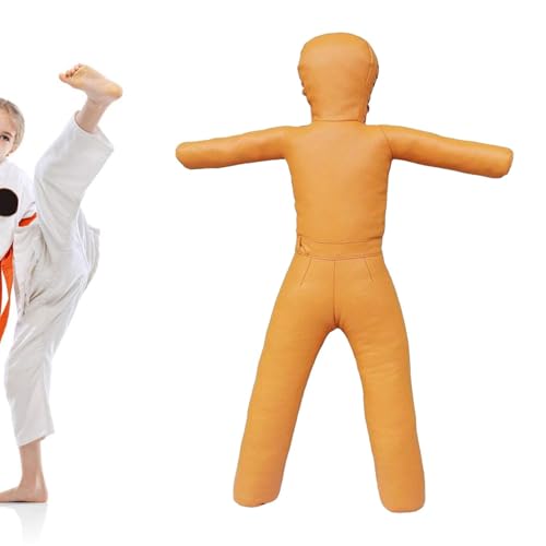 Grappling Dummy Professional Unfilled Jiu Grappling Dummy Multiuse Martial Arts Training Dummy PU Leather Wrestling Boxing Human Shape Suitable - color: Yellow