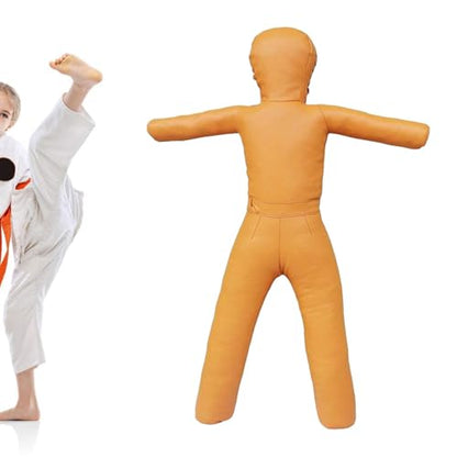 Grappling Dummy Professional Unfilled Jiu Grappling Dummy Multiuse Martial Arts Training Dummy PU Leather Wrestling Boxing Human Shape Suitable - color: Yellow