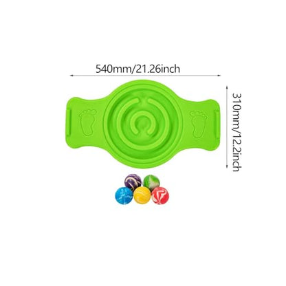 Menolana Balance Board Labyrinth disks Sensory Training Anti Slip Pedals Utility Wobble Stability Board Strength Skiing Kids - color: Green