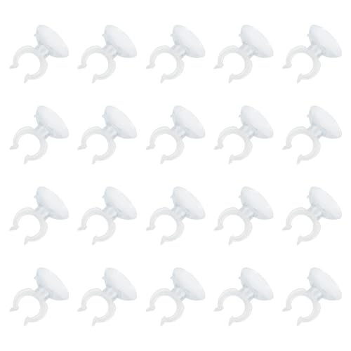 uxcell 20Pcs Aquarium Suction Cup Clips, 17mm Airline Tube Holders Clamps Cup Holder Sucker Tube Sucker for ID Airline Tubing Fish Tank, Clear - size: 17mm