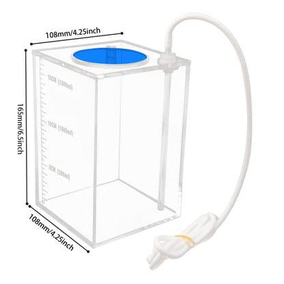 Aquarium Choice Acryli Made Liquid Storage Bucket Dosing Pump Reservoir Container (4.25 * 4.25 * 6.5 Inch;1500ml/1.5L（Blue Version) - size: 4.25*4.25*6.5 Inch;1500ml/1.5L（Blue)