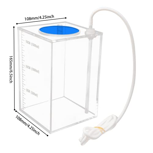 Aquarium Choice Acryli Made Liquid Storage Bucket Dosing Pump Reservoir Container (4.25 * 4.25 * 6.5 Inch;1500ml/1.5L（Blue Version) - size: 4.25*4.25*6.5 Inch;1500ml/1.5L（Blue)