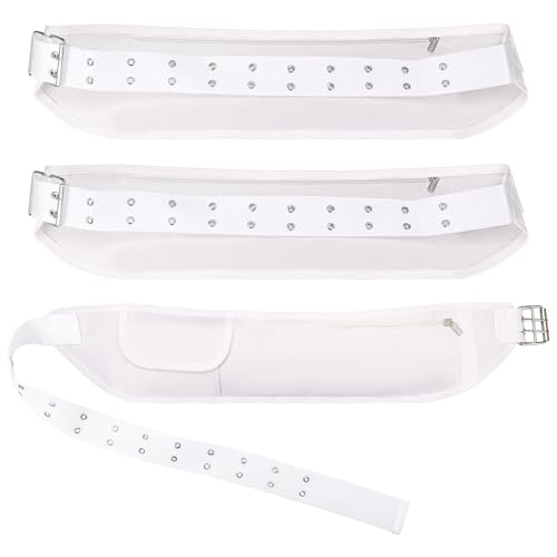 Dansydaisy Ihram Belt for Hajj and Umrah White Adjustable Ihram Waist Belt with Zippered Pockets Fits 32" up to 52" - style: 1 Pocket