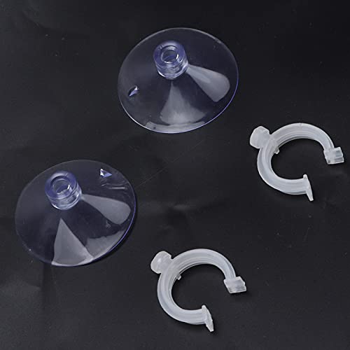 SUNGOOYUE Aquarium Hose Clamp Plastic Suction Cup Air Line Tube Holder for 12 to 16mm Transparent Pipe, 2 Cups 2 Clips, High Temperature Fixture for Fish Tank Tube Routing (Can clamp 22-25mm) - size: Can clamp 22-25mm