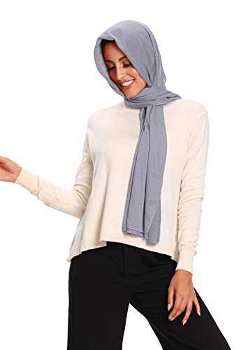 Jersey Hijab Scarfs for Women Head Scarf Muslim Head Wraps - color: Light Grey