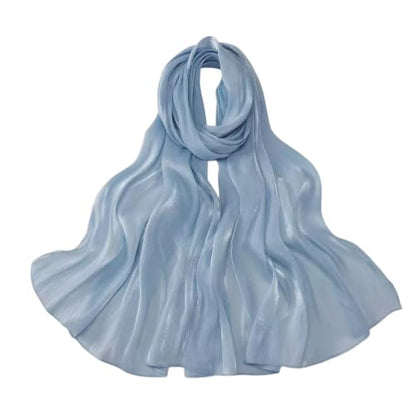 SUNDSGT Hijab Scarf for Women Silk Feeling Hijabs for Women Muslim Lightweight - color: Pale Blue