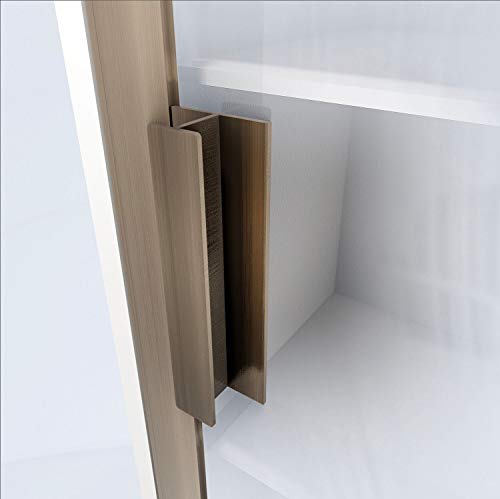 HRX Self-Adhesive Edge Fingerpull Door Handle - Easy to Install Screwless Peel and Stick on Glass, Wood, Metal, Plastic - Sliding Doors Knob for Kitchen Fronts, Drawers & Dressers Panels - 2 Pack - color: Stainless