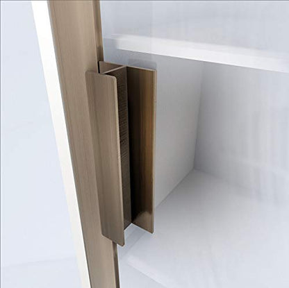 HRX Self-Adhesive Edge Fingerpull Door Handle - Easy to Install Screwless Peel and Stick on Glass, Wood, Metal, Plastic - Sliding Doors Knob for Kitchen Fronts, Drawers & Dressers Panels - 2 Pack - color: Stainless