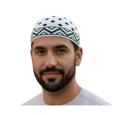 Set 2 PCS Muslim Beanies Kufi Hat for Men AMN-225B Skull Cap Islam Taqiyah Takke Eid Ramadan Gift - color: Color E