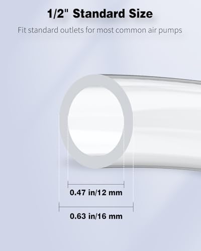 Pawfly 9.8 Feet Aquarium Airline Tubing, ID 1/2" Clear PVC Flexible Plastic Tube for Aquarium Garden Pond Fountain - size: 1/2" ID, style: 9.8 Feet