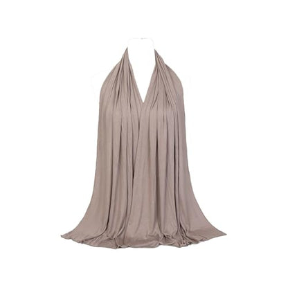Non-see-through Premium Jersey Maxi Hijab Head Scarf Wrap for Muslim Women - color: Khaki