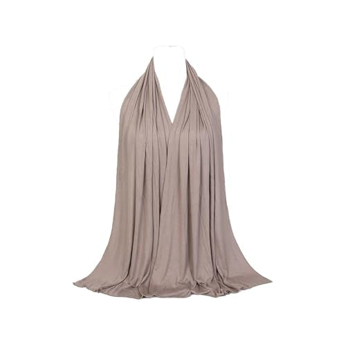 Non-see-through Premium Jersey Maxi Hijab Head Scarf Wrap for Muslim Women - color: Khaki