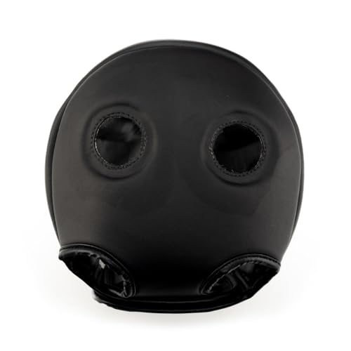 YOKKAO Premium Head Guard | Handmade Genuine Leather Headgear | Ideal for Muay Thai, Boxing, Kickboxing Sparring, Hard Training & Professional Competitions - color: Black Competition, size: Large