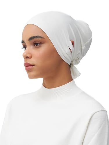 Modest Slit Tie Back Underscarf | Women Hijab Full Cover Undercap, Bonnet