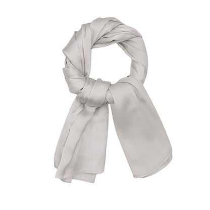 JUMISEE Silky Satin Hijab Scarf for Women Fashion Crinkle Crepe Instant Muslim Islamic Hijab Head Wrap Long Shawls - color: Light Grey