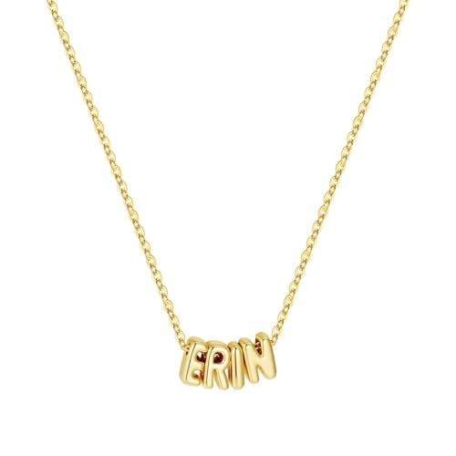 M MOOHAM Mothers Day Gifts - Custom Name Necklace 14K Gold Plated Necklace Personalized Monogram Pendant Name Necklaces for Women Trendy Jewelry Gifts for Women Mom Her Birthday Gifts - style: Erin