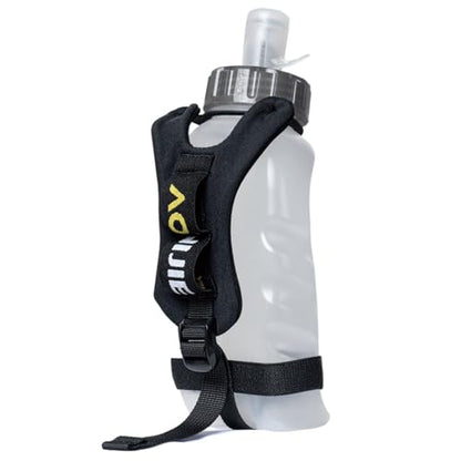 TRIWONDER Running Water Bottle Handheld Plastic Flask Hydration Vest Packs Waist Belt Replacement for Runners Marathon Cycling Hiking - color: 02 Water Bottle with Strap - 420ml/14.2oz - 1 Pack