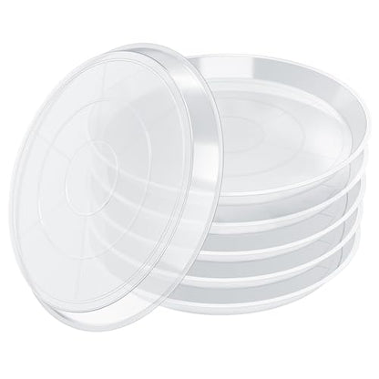 FUIJOL 6 Pack Clear Plant Saucer, Durable Plant Drip Trays Saucers for Pots, No Holes Water Catcher Trays for Indoor Outdoor Planter, Sturdy Base Plate (Clear, 6.2"-6Pack) - size: 6.2"-6Pack