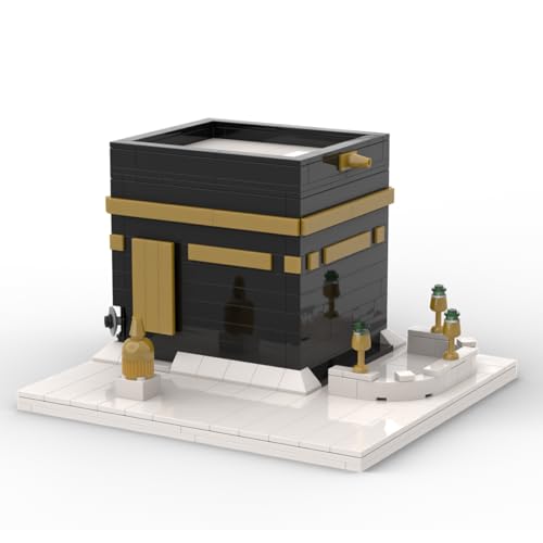 sterope Islamic Kaaba Building Block Set, Black and Gold Architecture Model, 367 Pieces Religious Educational Toy for Children, Assembly Required Eid al Fitr Gift
