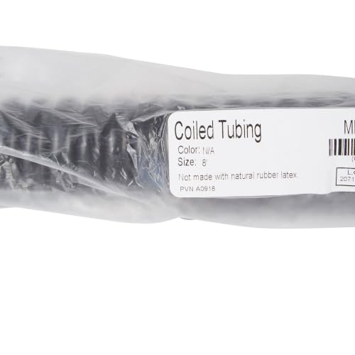 McKesson LUMEON Blood Pressure Coiled Tubing, Black, 8 ft, 1 ct | for use, Clock Face Aneroid Sphygmomanometers, Female Luer Connector, Long