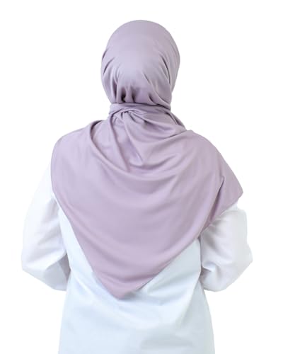 Prien Hijab For Women Muslim Lightweight Scarf Head Scarves For Girls Islamic Long Headscarf Chiffon Shawl Prayer Set Ramadan - color: Lilac