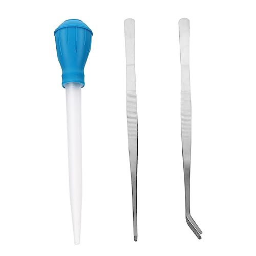 Toddmomy Fish Tank Cleaning Kit 3pcs Aquarium Tools Pipette Dropper Feeder Tweezers for Hardscape Coral and Gravel