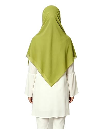 Lina & Lily Premium Chiffon Hijab Head Scarf Shawl Wrap for Muslim Women Square 58'' x 58'' - color: Lime Green