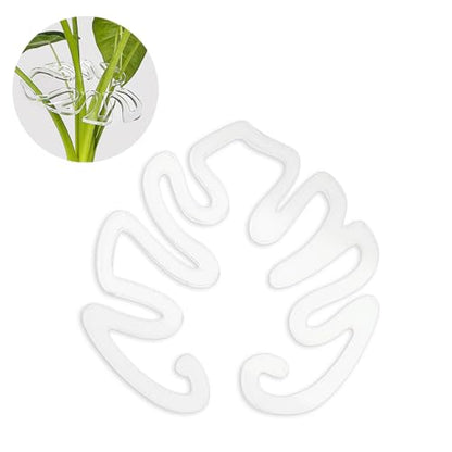 Plant Stem Support,Plastic Monstera Plant Support, Climbing Houseplant Stem Supports, Stem Hook Growth Accessories for Plant (Large-7.8in) - size: Large-7.8in