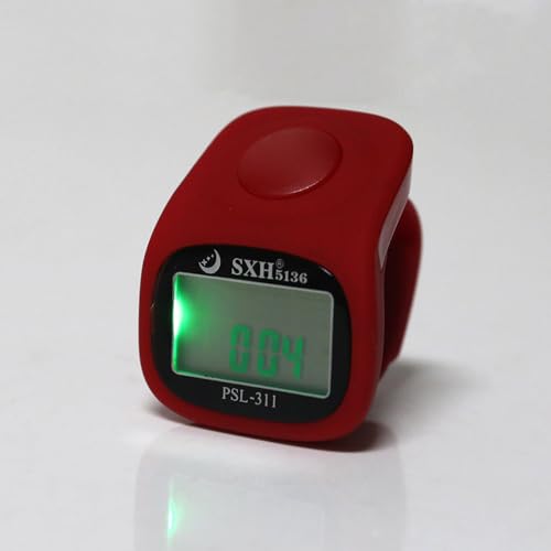 Finger Counter Islamic Tasbih Bead 6 Digital LED Electronic Handheld Counter With Remind For Time Manual, Black