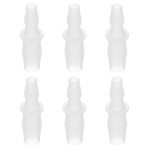 PATIKIL Hose Barb Reducer, 6 Pcs 3/8" to 1/4" Hose ID Connectors Joint Plastic Pipe Fitting Splicer Mender Union Adapter for Air Water Fuel Gas Aquarium, White - size: 3/8" to 1/4"