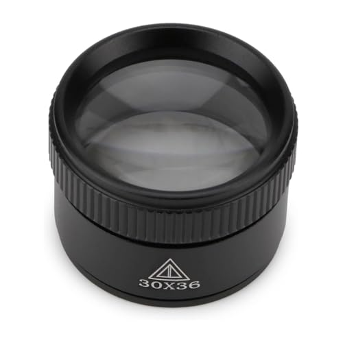Rongon 30X Portable Jewelers Loupe Pocket Handheld Magnifier | Sturdy metal, loupe handheld magnifying glass for jeweler stamps maps antiques magazines books repair electronics (30X 36MM) - size: 30X36MM