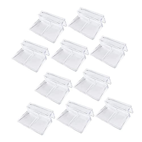 10-Pack Acrylic Support Brackets for Fish Tanks Adjustable Glass Clips Compatible 10-12mm Thick Glass Sturdy Aquarium Supplies