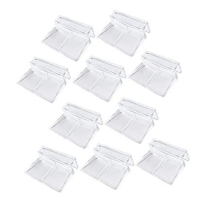 10-Pack Acrylic Support Brackets for Fish Tanks Adjustable Glass Clips Compatible 10-12mm Thick Glass Sturdy Aquarium Supplies