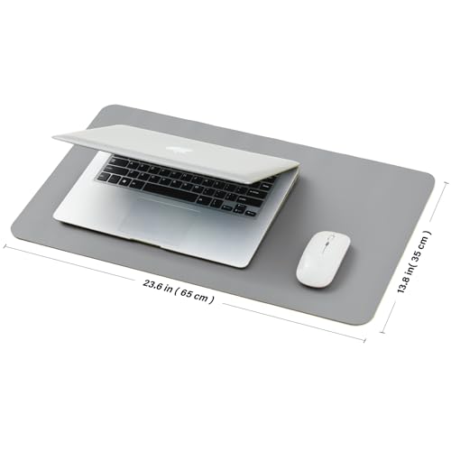 Leather Desk Mat - Small Non-Slip PU Desk Pad for Office and Home - Desk Organization and Accessories - Ideal for Large Mouse Pad and Small Desk Mats on Top of Desks (Dark Gray,23.6"x 13.8")