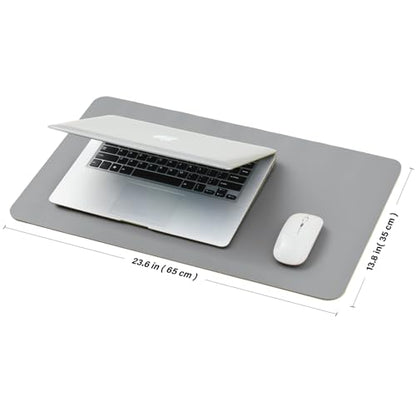 Leather Desk Mat - Small Non-Slip PU Desk Pad for Office and Home - Desk Organization and Accessories - Ideal for Large Mouse Pad and Small Desk Mats on Top of Desks (Dark Gray,23.6"x 13.8")