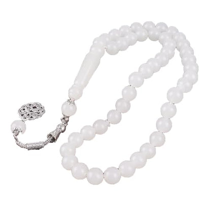 Prlemend Muslim Misbaha Rosary Islamic Acrylic 45Beads Masbaha White Prayer Tasbeeh Tasbih