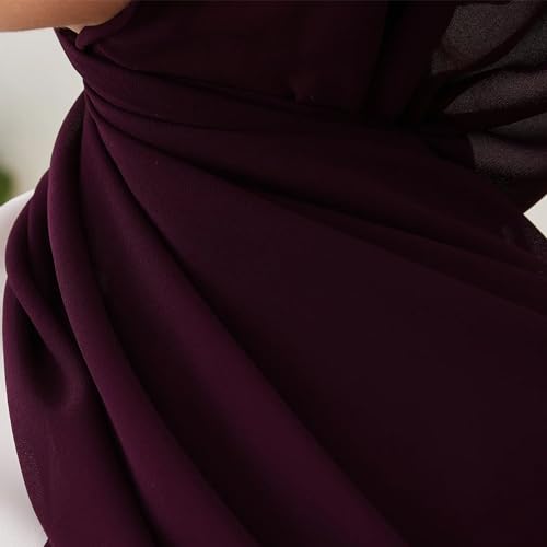 Modest Small Luxury Chiffon Hijab | Premium Lightweight, Flowy and Textured Chiffon Wrap Head Scarf for Women - color: Winter Bloom