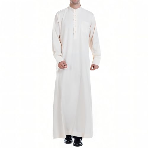 Men's Kaftan - Muslim Robe Thobe Caftan - color: Beige, size: X-Large