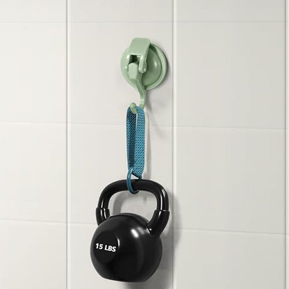 Heavy Duty Vacuum Suction Cup Hooks, Pastel Green Plated Polished Super Suction for Kitchen Bathroom, 2 Pack - color: Pastel Green