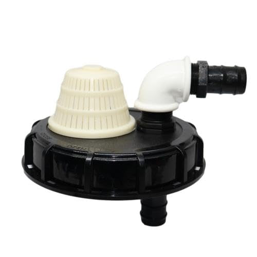 IBC Tote Lid Cap With Garden Hose Adapter - 32mm IBC Lid Filter Cover - IBC Tote Lids Cap IBC Tote Adapter - IBC Tote Hose Adapters IBC Tank Container for Rainwater Tank Rain Tank - Black White