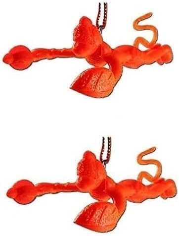 Orange Flying Lord Hanuman Ji Idol Car Mirror (Pack of 2) Wall-Mounted Mirrors Wall and Door | Idol for Car Mirror Home Office Decor - size: Pack of 2