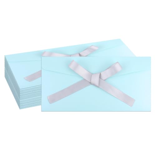 20 Pack Gift Card Envelopeswith Bow Tie Closure 8.66 x 4.33 Inch - color: Baby Blue