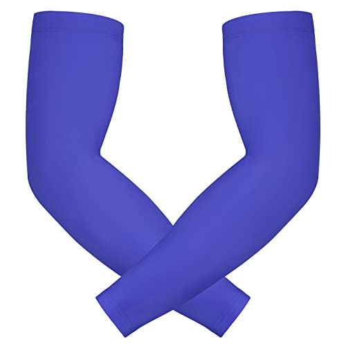 HDE Compression Arm Sleeves for Adults UV Sun Protection for Sports 1 Pair - color: Royal Blue, size: Medium