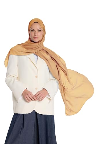Chiffon Hijab Scarf For Women - Made in Turkiye - color: Camel