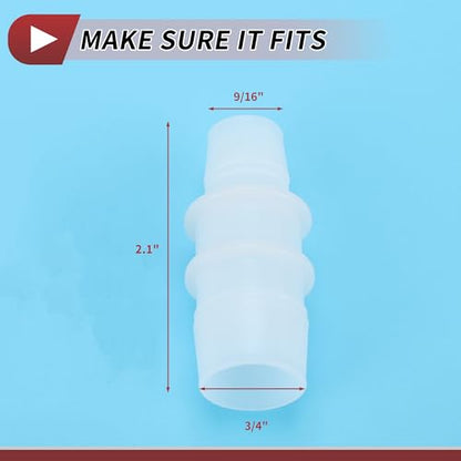 9/16" to 3/4" Hose Barb Fitting Hose Straight Reducing Coupler | 5 Pcs, Plastic, White, Fits 9/16" to 3/4" ID Flexible Tube, Barb Reducer Fitting, for Aquarium, Fountain, Drip Irrigation - size: 9/16"-3/4"