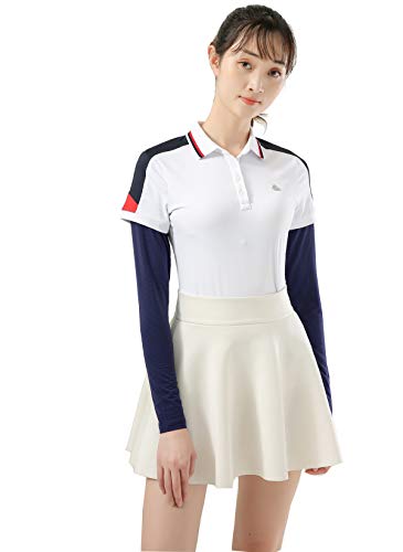 Women's Golf Cooling Shawl Outdoor Sun Protection Arm Sleeves - color: Blue, size: Small-Medium
