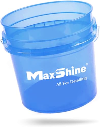 Maxshine 3.5 Gallon Universal Detailing Bucket – Car Wash Bucket for Scratch-Free Washing – Garage Storage & Auto Detailing Tool Holder – Holds Soap, Foam Cannon, Brushes, Microfiber Towels (Blue) - color: 3.5g Bucket (Blue)