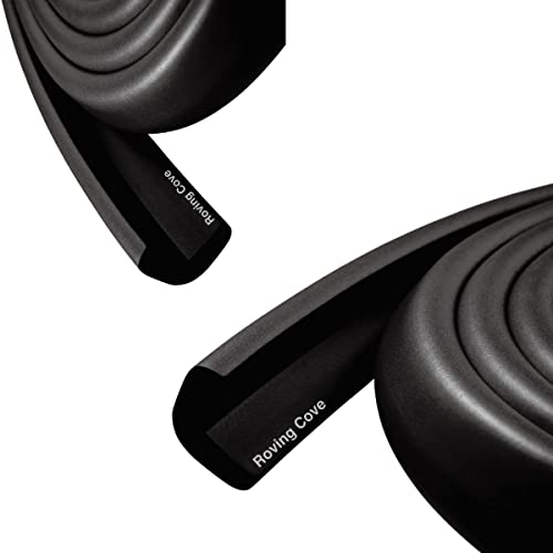 Roving Cove HeftyFit Edge Protector for Baby Proofing (12ft Large Edge Only), Heavy-Duty Soft Rubber Foam Furniture Edge Bumper Guard, Desk Edge Cushion, Wall Corner Covers, 3M Adhesive, Onyx Black - color: Onyx Black, size: Large 12 Foot (Pack of 1)